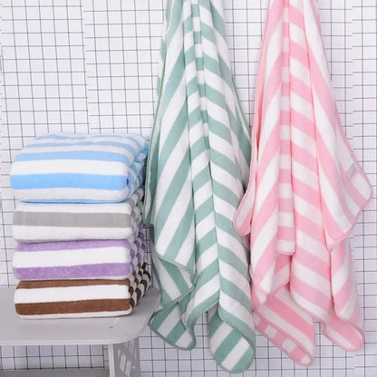 Simple Stripes Absorbent Quick Drying Bath Towel Sets