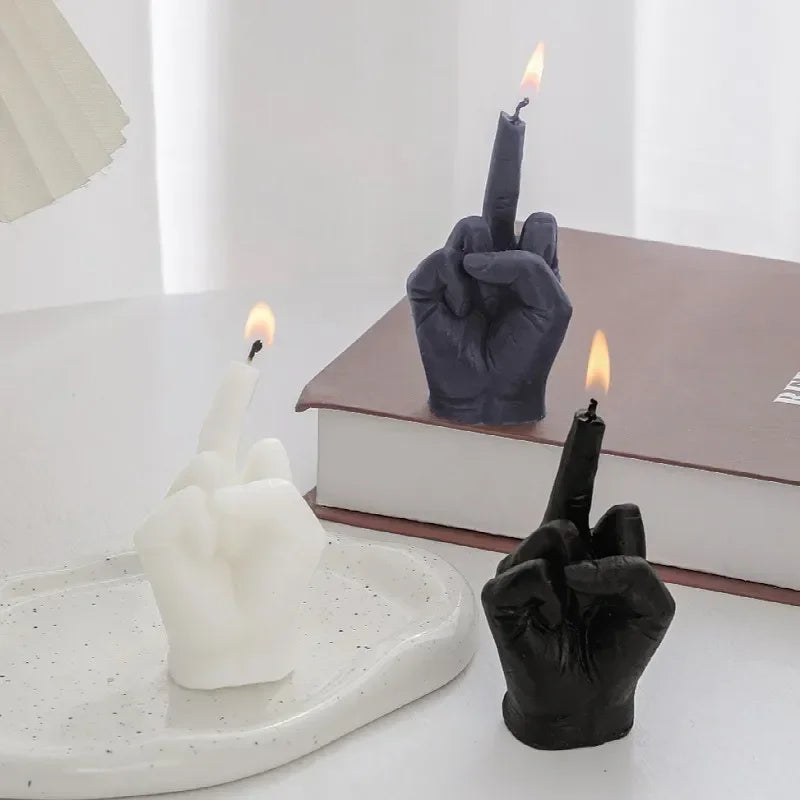 Middle Finger Shaped Gesture Scented Candles