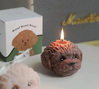 3D Teddy Dog Head Scented Candles