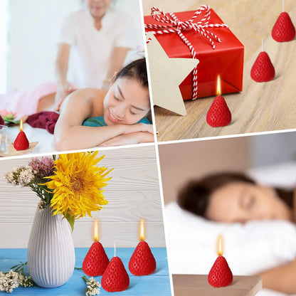 1/2/4Pcs Strawberry Shape Candle Aromatherapy Wax Scented