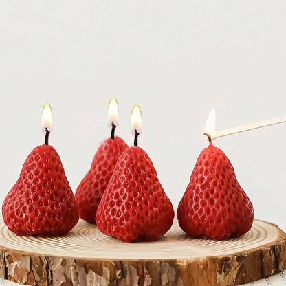 1/2/4Pcs Strawberry Shape Candle Aromatherapy Wax Scented