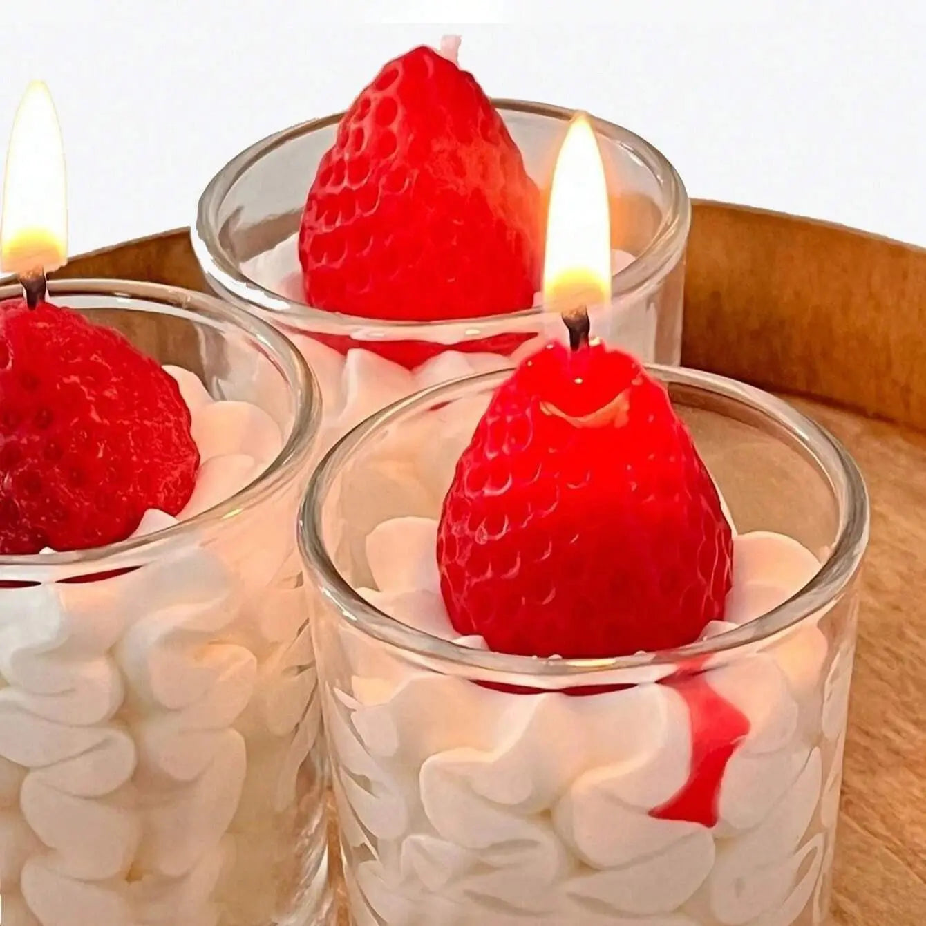 1/2/4Pcs Strawberry Shape Candle Aromatherapy Wax Scented