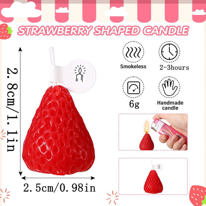 1/2/4Pcs Strawberry Shape Candle Aromatherapy Wax Scented